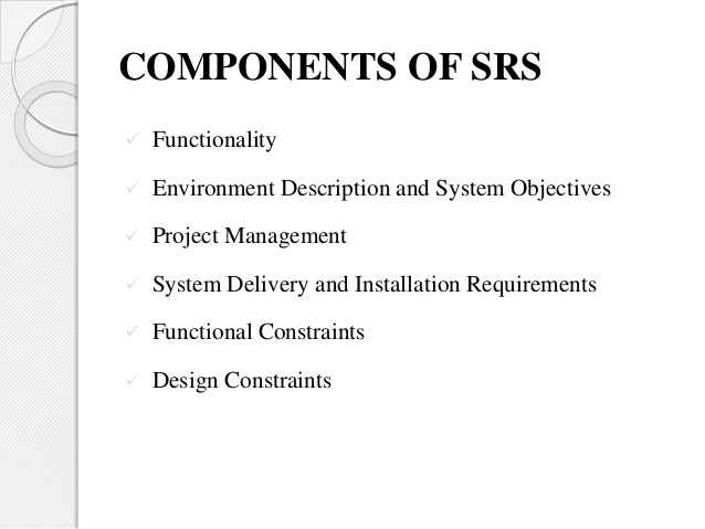 Components Of An Srs In Software Engineering